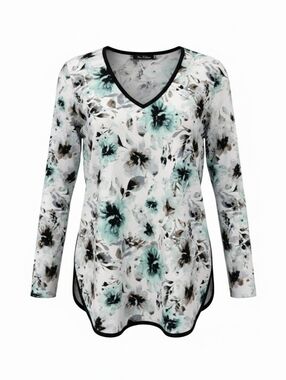 Nue Options Womens Mint and Black Trim Floral Size Xl